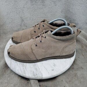 Skechers Shoes Womens Size 7.5 Taupe Brown Leather Bobs Chill Lugs Boots *Read*